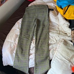 Urban outfitters plaid lime green and black pants size 0